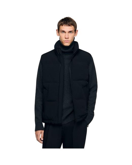 Sandro Blue Sleeveless Technical Puffer Vest for men