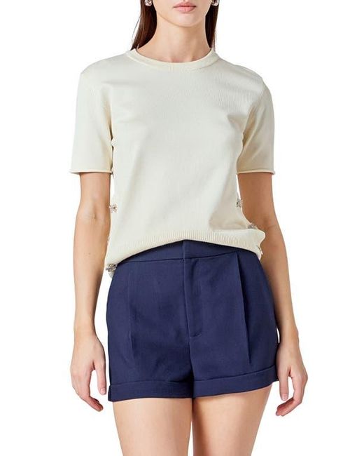 Endless Rose White Side Bow Sweater