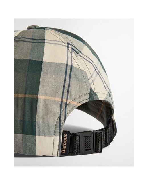 Barbour Green Telfield Tartan Adjustable Cap for men