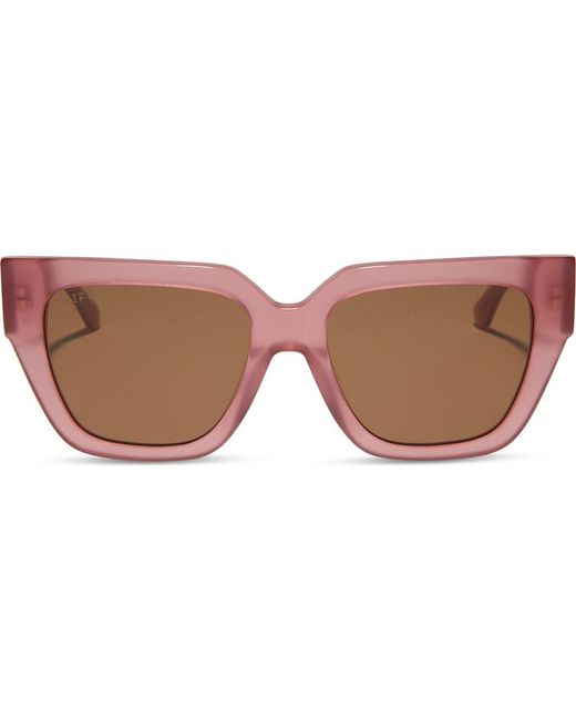 DIFF Brown Remi Ii 53Mm Polarized Square Sunglasses