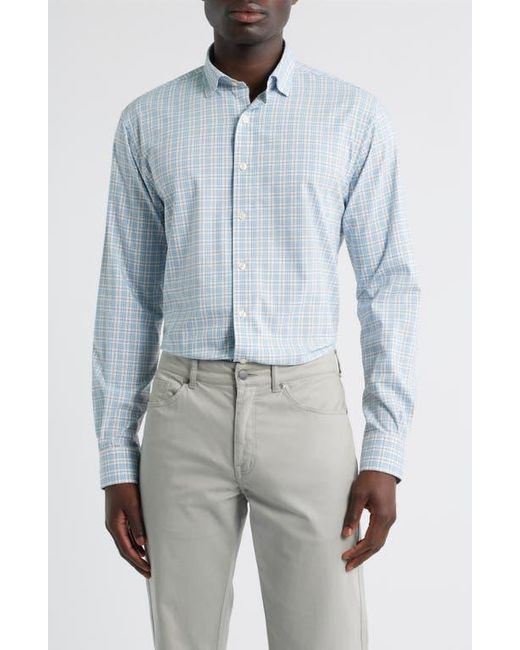 Johnnie-o Blue Ferdinand Plaid Performance Button-Up Shirt for men