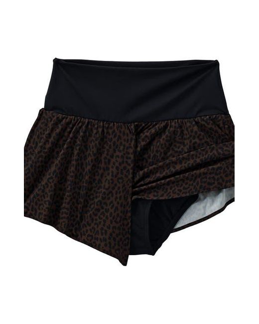 Lands' End Black 3 Pinchless Flutter Swim Short With Panty