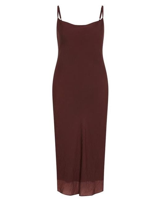 City Chic Red Kyra Crinkle Sateen Slipdress