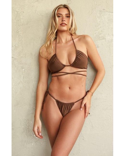 Ris-K Brown Java Triangle Bikini Top