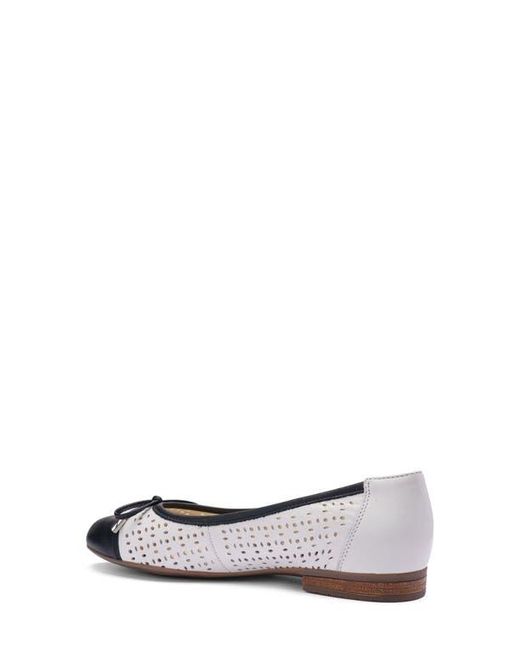 Ara White Sangria Cap Toe Flat
