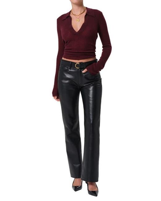 Citizens of Humanity Black Genova Coated Low Rise Bootcut Jeans
