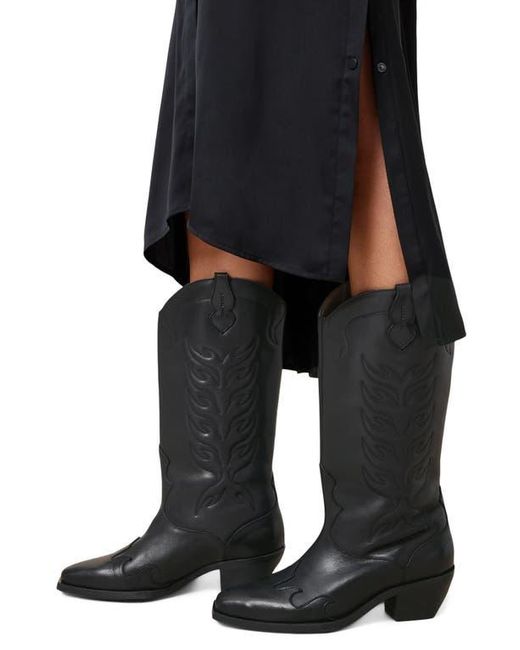 AllSaints Black Dolly Western Boot