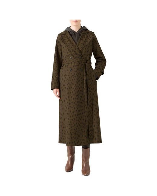 Akris Punto Brown Leopard Print Trench Coat