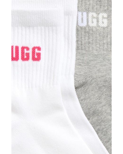 Ugg Gray Quinlin Assorted 2-Pack Logo Quarter Socks