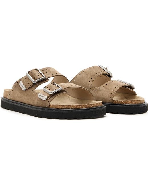 AllSaints Brown Randal Slide Sandal for men