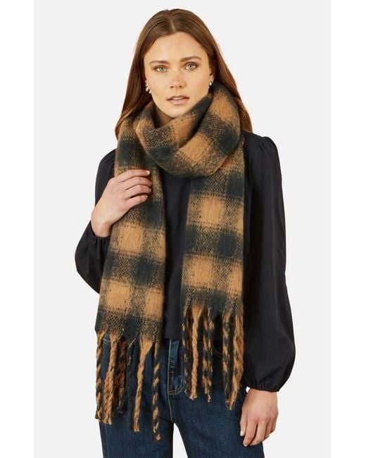 Yumi' Black Checked Super Soft Scarf