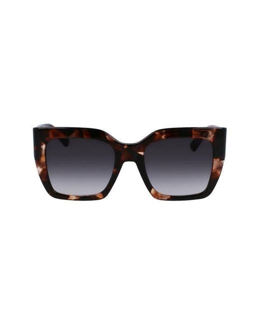 Longchamp Black 53Mm Rectangular Sunglasses