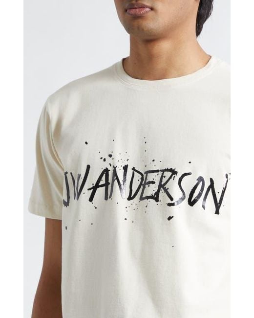 J.W. Anderson White Circular Logo Graphic T-Shirt for men