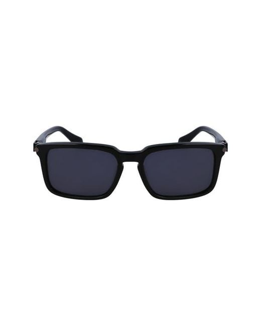 Ferragamo Blue Gancini Evolution 56Mm Rectangular Sunglasses for men