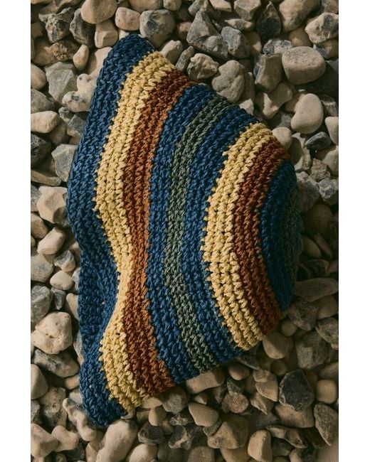H&M Blue Straw Bucket Hat