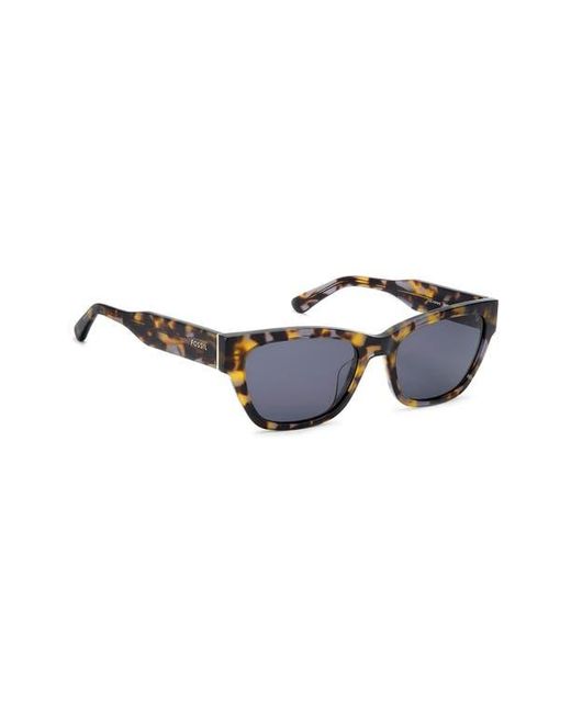 Fossil Blue 55Mm Rectangular Sunglasses