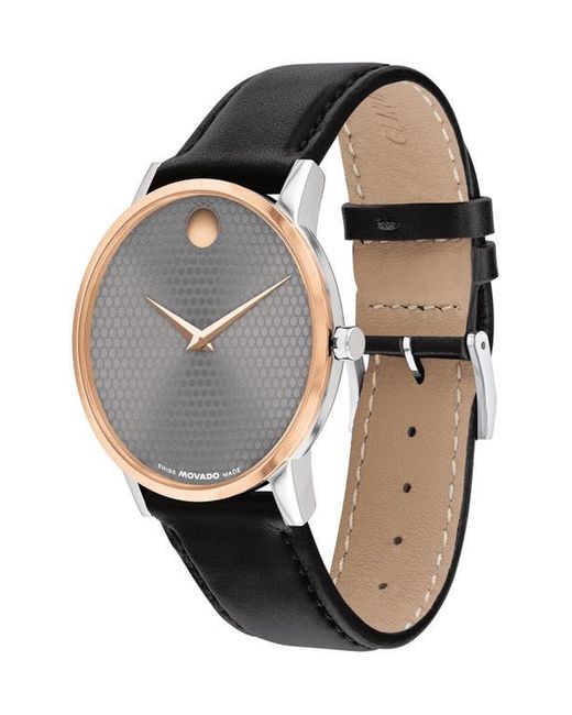 Movado Museum Classic Leather Strap Watch, 40Mm in Gray for Men | Lyst