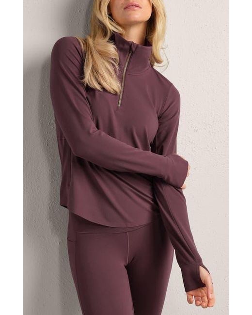 Rhone Purple Course To Court Long Sleeve Quarter Zip Top