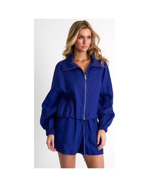 Shan Blue Linen Shorts