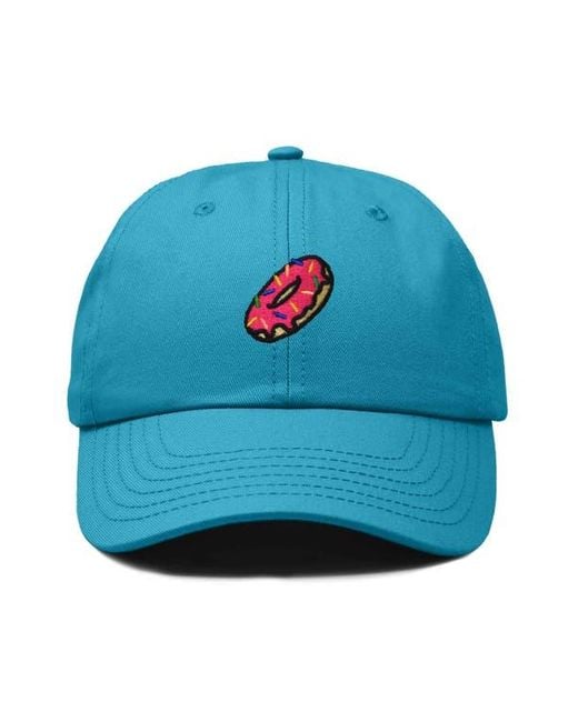 Alix Blue Donut Embroidered Adjustable Cap for men