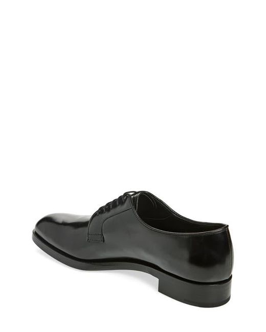 Prada Black Formale Spazzolato Plain Toe Derby for men