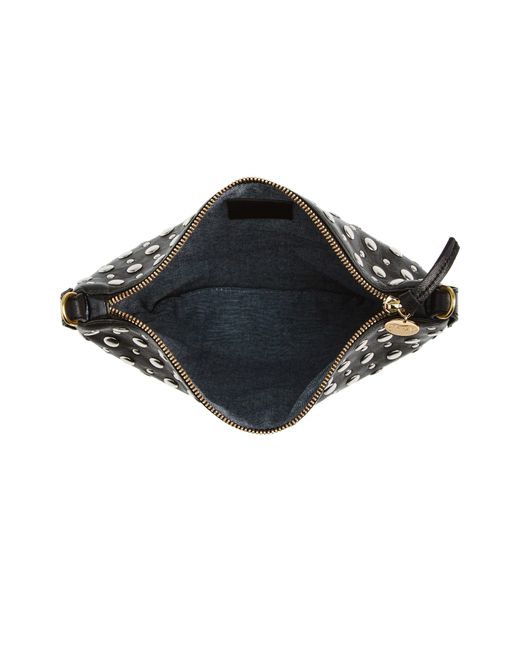 Clare V. Black Petit Moyen Silver Stud Embellished Leather Shoulder Bag
