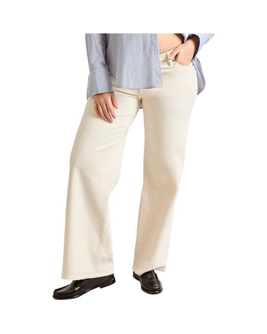 Hatch Collection Natural The Relaxed Wide Leg Maternity Jean