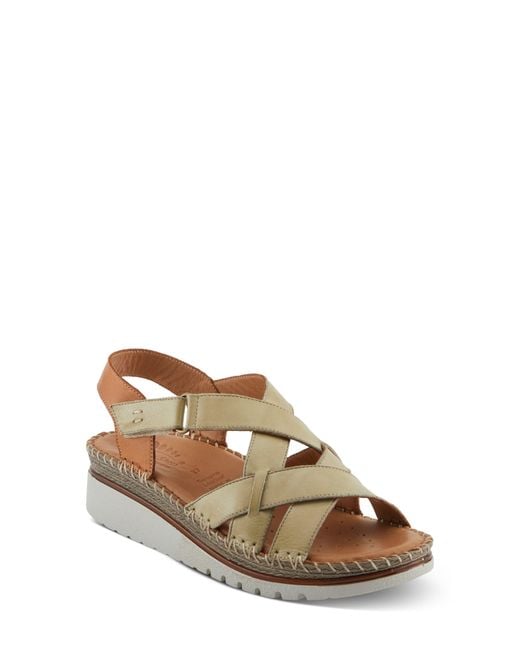 Spring Step Green Migula Slingback Wedge Sandal