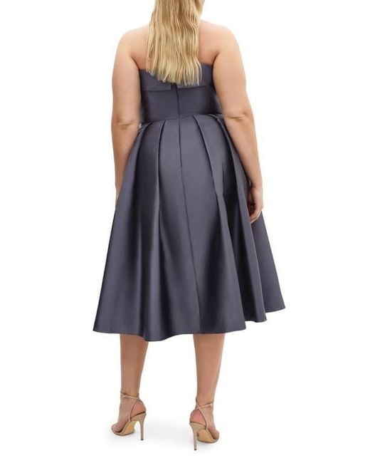 City Chic Blue Tiffany Strapless Fit & Flare Dress