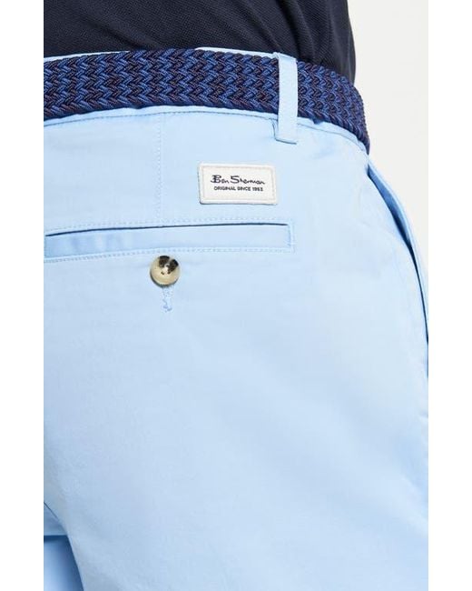 Ben Sherman Blue Signature Stretch Twill Chino Shorts for men