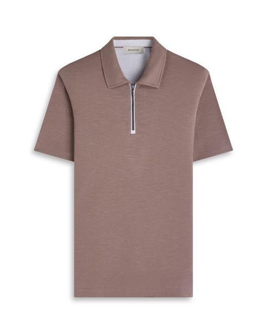 Bugatchi Natural Quarter Zip Polo for men
