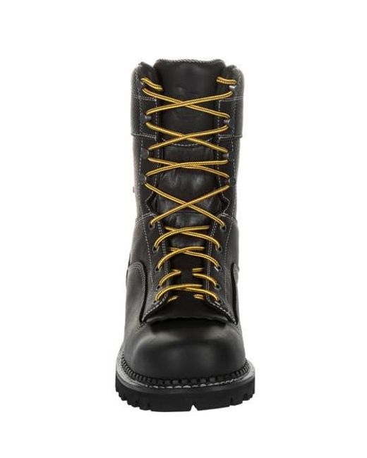 Georgia Boot Black Amp Lt Logger Composite Toe Waterproof Work Boot for men