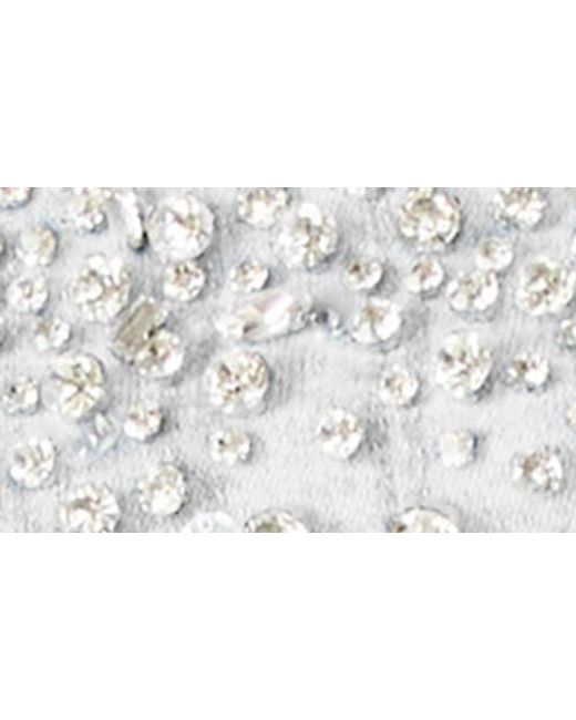 Steve Madden White Eras Rhinestone Denim Crop Top