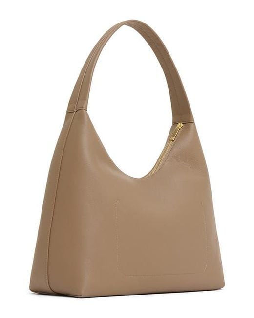 Mansur Gavriel Brown Candy Pebbled Leather Shoulder Bag