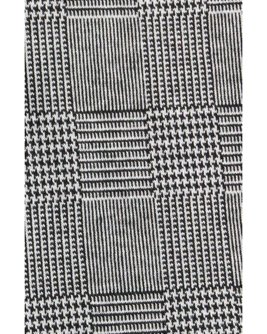 Anne Klein Gray Windowpane Plaid Roll-Tab Sleeve Jacket