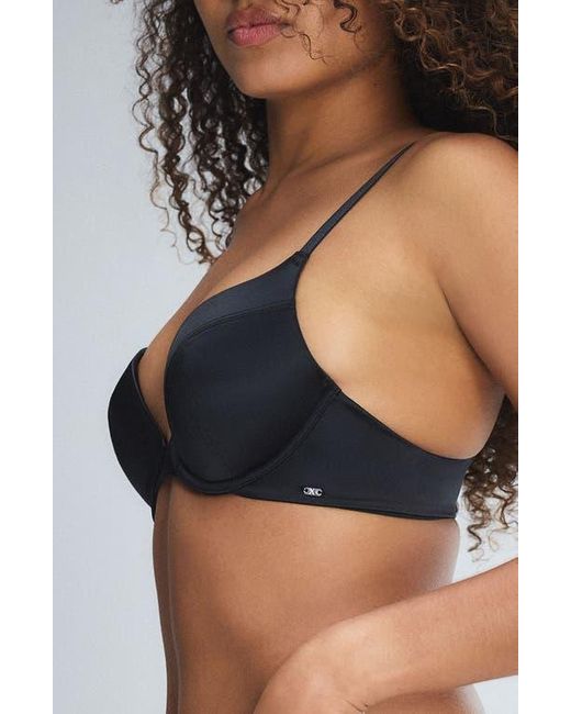 Savage x Fenty Black Slipp Satin Push-Up Plunge Bra