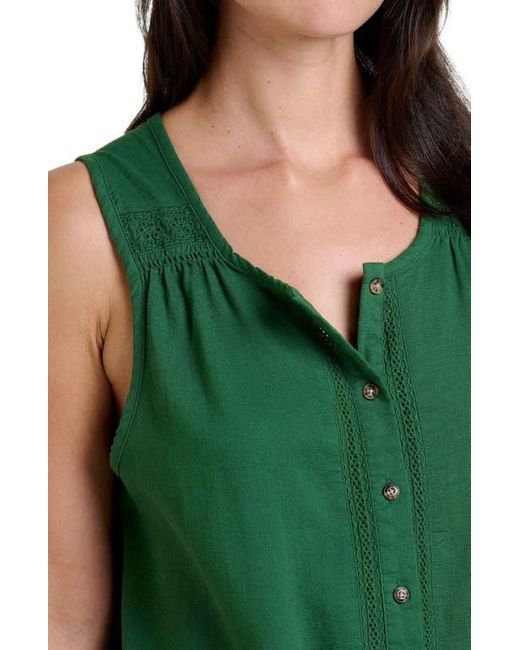 Toad & Co. Green Manzana Button Front Tank