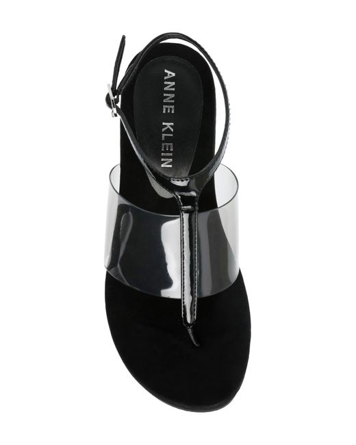 Anne Klein Ivana Wedge Sandal in Black Lyst