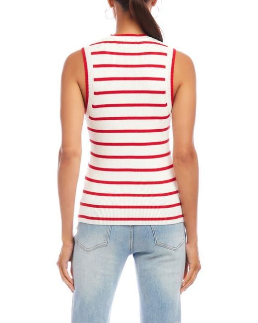 Karen Kane Red Stripe Rib Sweater Tank