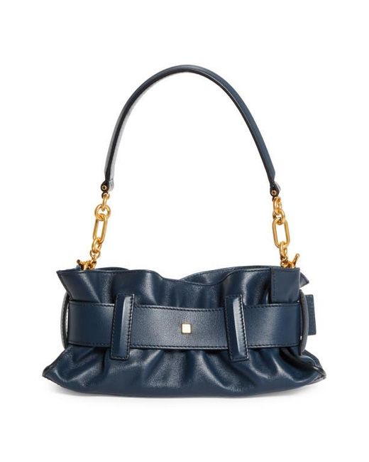 Balmain Blue Mini Anthem Leather Shoulder Bag