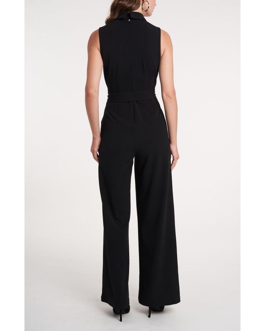 1.STATE Black Belted Sleeveless Jumpsuit