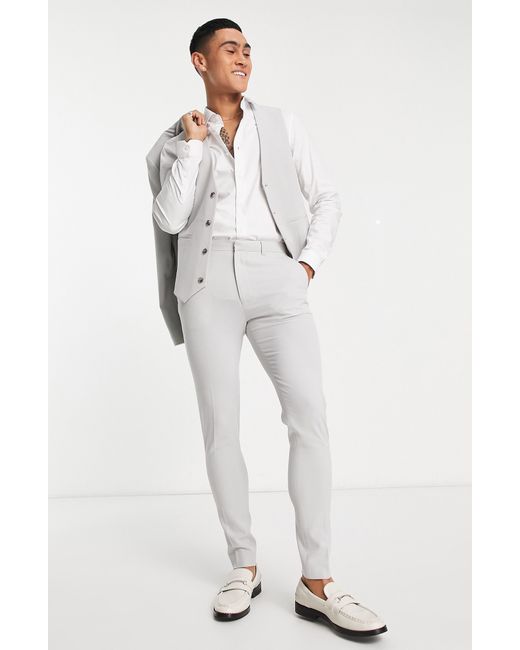 Buy WES Formals by Westside Light Grey Ultra Slim Fit Trousers Online at  best price at TataCLiQ
