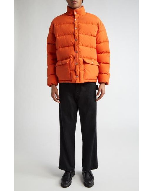 Bode Orange Burlington Down Puffer Jacket for men