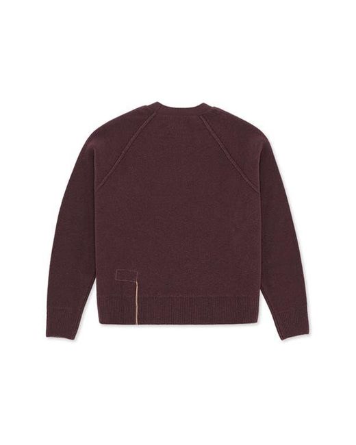 Fortela Purple Harvard Wool Raglan Sleeve Crewneck Knit