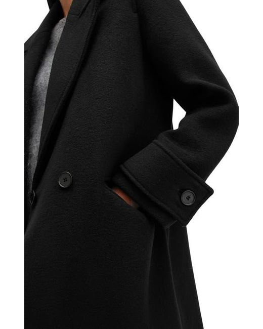 AllSaints Black Mabel Double Breasted Coat