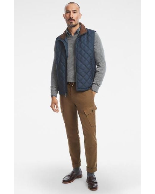 Brooks Brothers Blue Paddock Water Repellent Diamond Quilted Vest for men