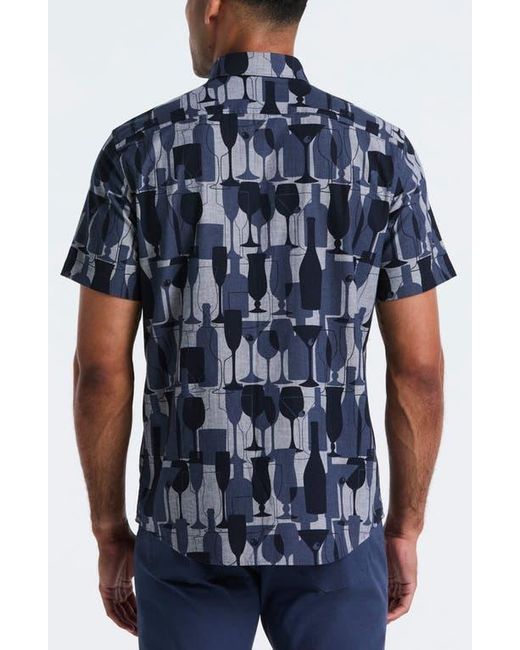 Original Penguin Blue Chambray Short Sleeve Button Down Shirt for men