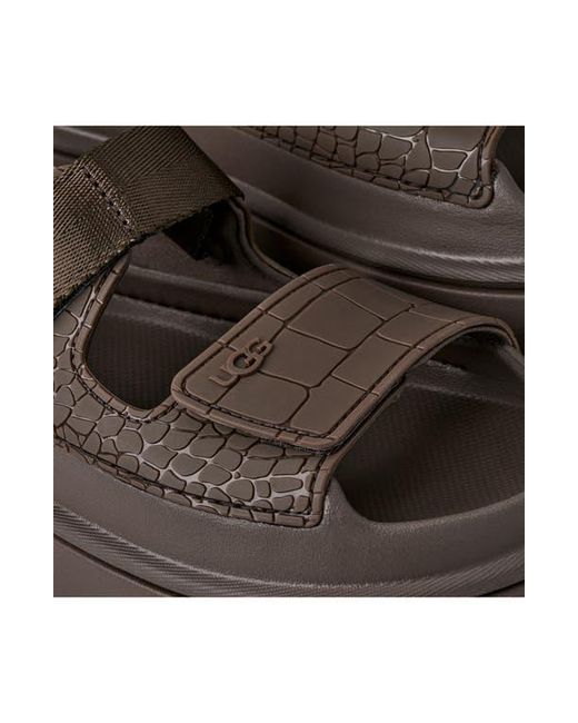 Ugg Brown Goldenglow Embossed Platform Sandal