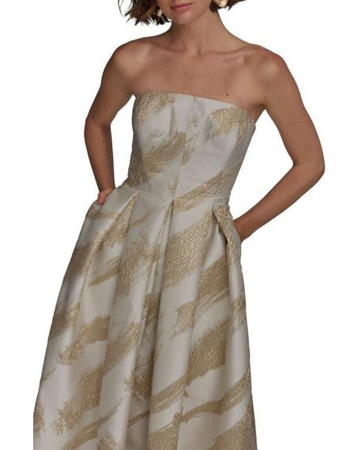Donna Karan Natural Strapless Fit & Flare Gown