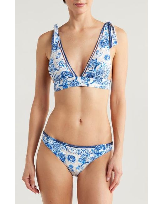 Agua Bendita Blue Laurie Azure Tie Strap Bikini Top